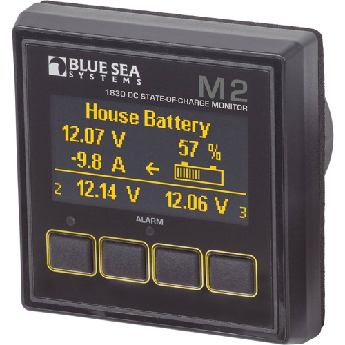 Blue Sea Monitor M2 OLED DC with State-of-Charge (SOC)