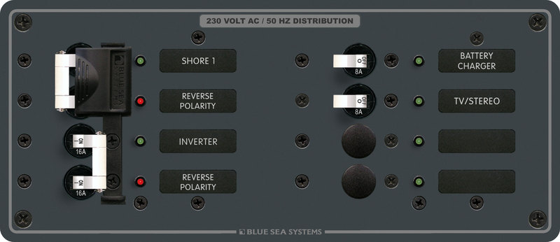 Blue Sea Panel 230VAC SourceSel 4pos H