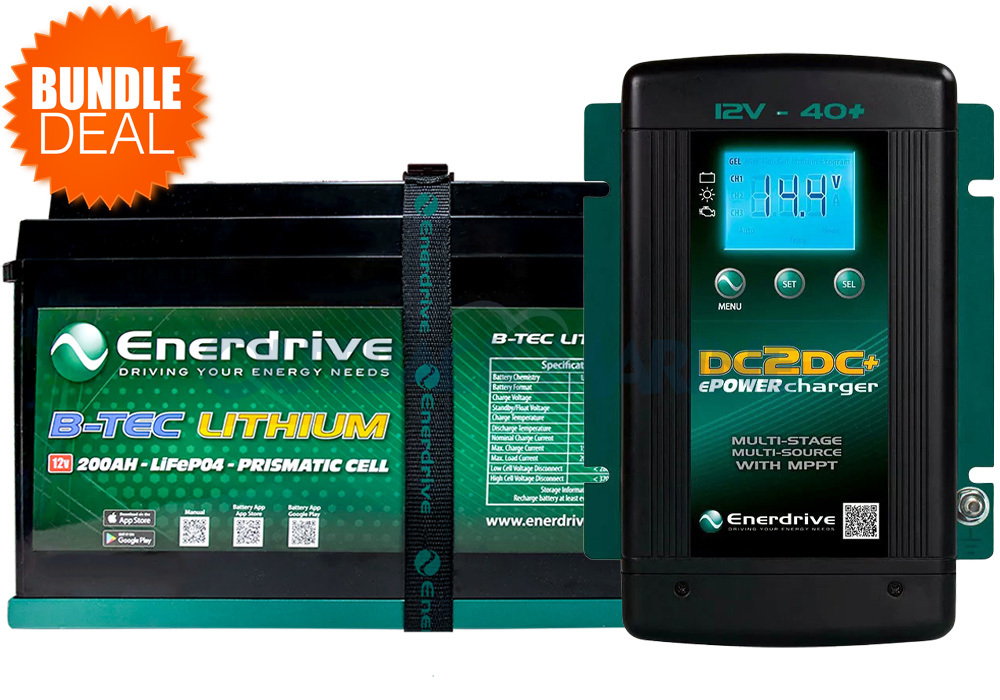 Enerdrive ePOWER B-TEC 200Ah G2 Lithium Battery with EN3DC40+ DC2DC Charger