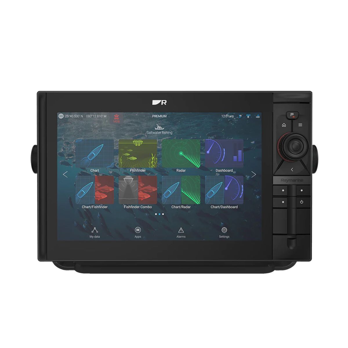 Raymarine AXIOM2 Pro 12 S, HybridTouch 12" Multi-function Display, High CHIRP Conical Sonar for CPT-S, Australia & New Zealand LightHouse Chart