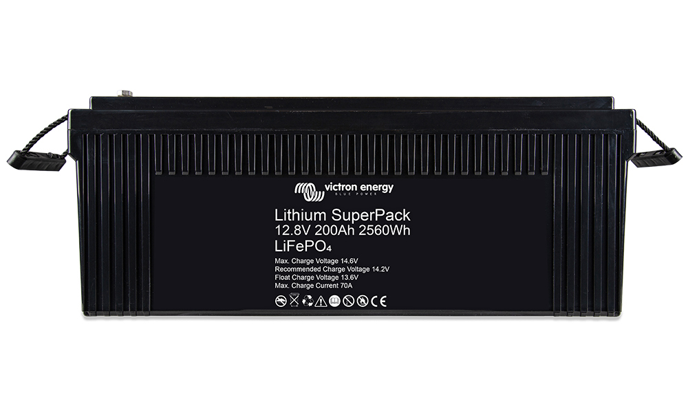 Victron Lithium SuperPack Battery 12,8V/200Ah 2560Wh LiFePO4 (M8) - Victron  Energy BAT512120705