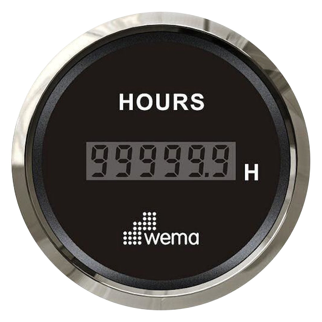 Wema Digital Hourmeter (12/24V) with Stainless Steel Bezel
