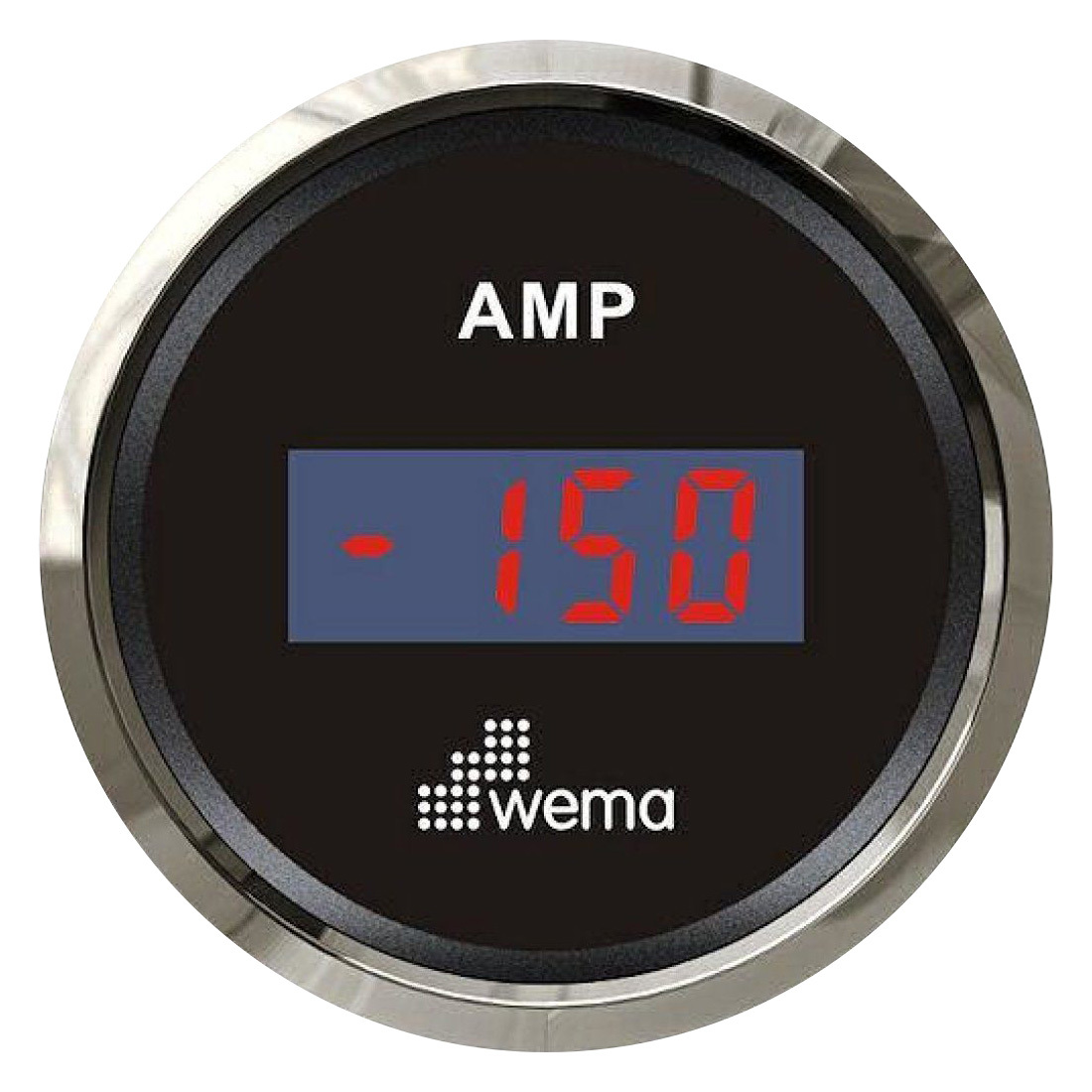 Wema Digital Ammeter kit (12/24V) with Stainless Steel Bezel