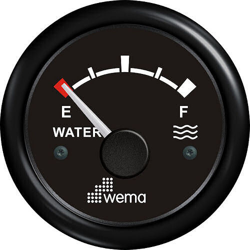 Wema Water Gauge 0-190 Ohm with Black Bezel