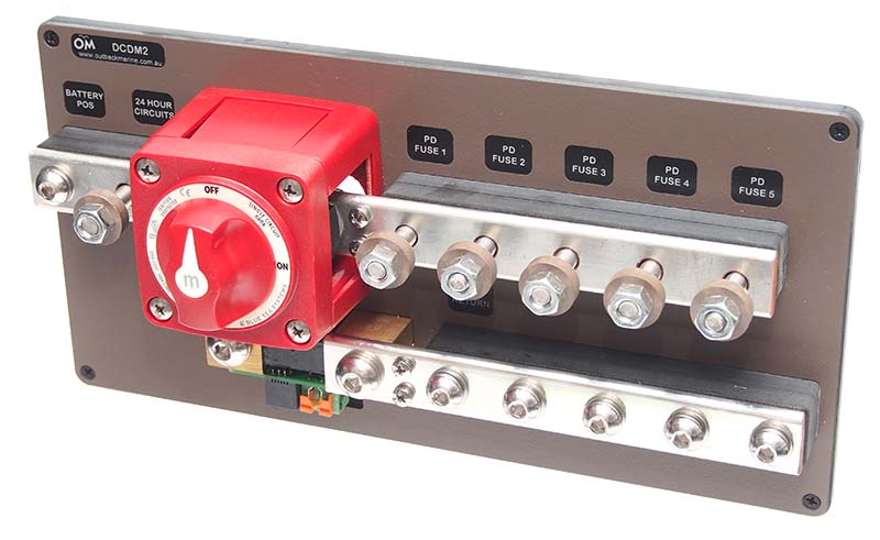 DC Distribution Board with terminal fuses, bus bar and battery switch