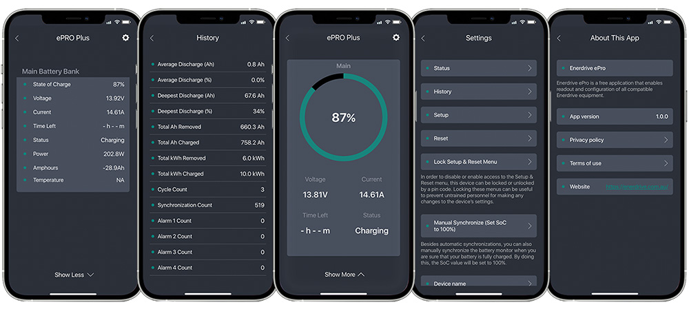 Enerdrive ePRO Plus Bluetooth Dongle Screenshots