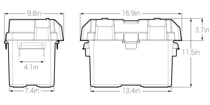 HM327 Battery Box External Dimensions