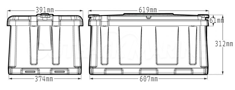 HM484 Battery Box External Dimensions