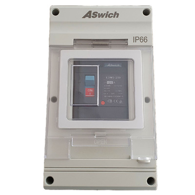 Aswich EDM3 MCCB, 500VDC, 125A DC Battery MCCB with Enclosure