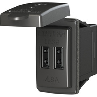 Blue Sea 12/24VDC Dual USB 4.8A Chargers - Switch Mount