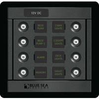 Blue Sea Panel 360 DC 8 Position CLB Square