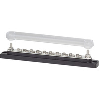 Blue Sea BusBar - 150A 20 Gang Common Busbar with Cover - 20x #8-32 Screw