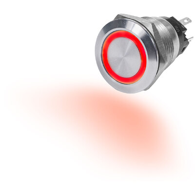 Blue Sea 10A Push Button LED Ring Switch OFF-ON RED
