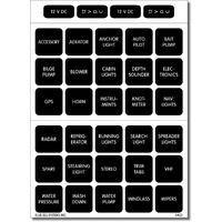 Blue Sea Label Kit DC H2O 30 Square Black V1