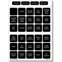 Blue Sea Label Kit DC H2O 120 Square Black
