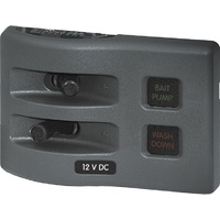 Blue Sea WeatherDeck 12VDC Waterproof Fused Panel 2 Position Gray