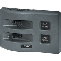 Blue Sea WeatherDeck Waterproof Panel Switch Only Panel 2 Position Gray