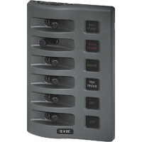 Blue Sea WeatherDeck 12VDC Waterproof Fused Panel 6 Position Gray