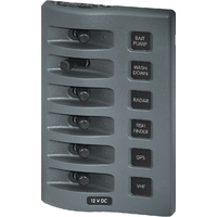 Blue Sea WeatherDeck Waterproof Switch Only Panel 6 Position Gray