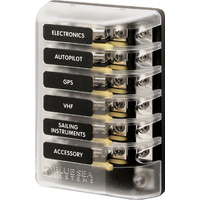 Blue Sea Fuse Block 3AG 6 Circuits with Ground