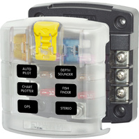 Blue Sea ST Blade Fuse Block - 6 Circuits with Cover