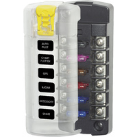 Blue Sea ST Blade Fuse Block - 6 Independent Circuits with Cover