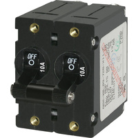 Blue Sea Circuit Breaker A-Series Toggle 2 Pole 10A Black