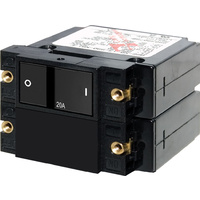 Blue Sea Circuit Breaker A-Series Flat Rocker 2 Pole 20A