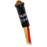 Blue Sea LED Indicator Light Amber 11/64&quot; (4.37mm) 12/24V DC