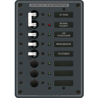 Blue Sea Panel 230VAC 8pos w/Main