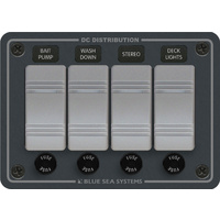 Blue Sea Contura Water Resistant 12V DC Panel - 4 Position