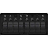 Blue Sea Panel H2O 12VDC CLB 8pos Black H