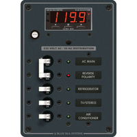 Blue Sea Panel 230VAC 3 Position w/Main DMM V