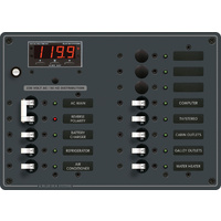 Blue Sea Panel 230VAC 13 Position w/Main DMM