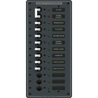 Blue Sea Panel 230VAC 13 Position w/Main V