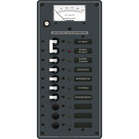 Blue Sea Panel 230VAC 10pos w/Main VMtr