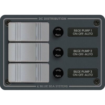 Blue Seas Contura Water-Resistant DC Panel - Bilge Pump Control 3 Position