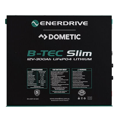 Enerdrive B-TEC 300amp / 12v LiFePO4 BT Slim Metal Case Battery