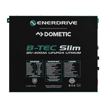 Enerdrive B-TEC 400amp / 12v LiFePO4 BT Slim Metal Case Battery