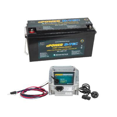 Enerdrive 100ah 24V B-TEC Bundle inc EPI-2430 Charger