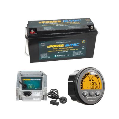 Enerdrive 100ah 24V B-TEC Bundle inc EPI-2430 Charger &amp; ePRO+