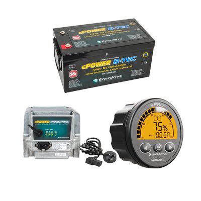 Enerdrive 100ah 36V B-TEC Bundle inc EPI-3620 Charger &amp; ePRO+
