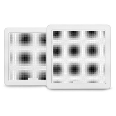 Fusion FM Series Marine Speakers, 6.5" 120-Watt Square White Flush-Mount Marine Speaker