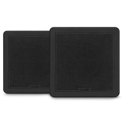 Fusion FM Series Marine Speakers, 6.5&quot; 120-Watt Square Black Flush-Mount Marine Speaker