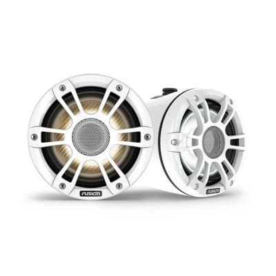 Fusion® Signature Series 3i Marine Wake Tower Speakers, 6.5&quot; 230-watt CRGBW Sports white marine wake tower speakers (pair)
