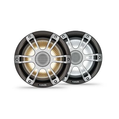 Fusion Signature Series 3i Marine Speakers, 7.7&quot; 280-watt CRGBW Coaxial Sports Grey Marine Speakers (Pair)