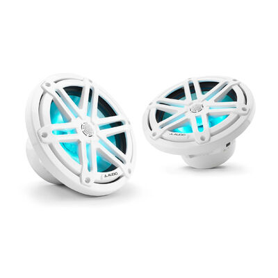 JL Audio M3-770X-S-Gw-i, 7.7-inch (196 mm) Marine Coaxial Speakers, White Sport Grilles with RGB LED Lighting