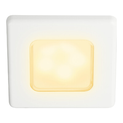 Hella Warm White EuroLED 75 Square LED Down Lights 24V DC, White Plastic Rim