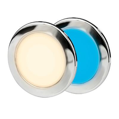 Hella EuroLED 95 LED Dual Colour Down Lights with Screw Mount, SS Trim Round (Warm White/Blue)