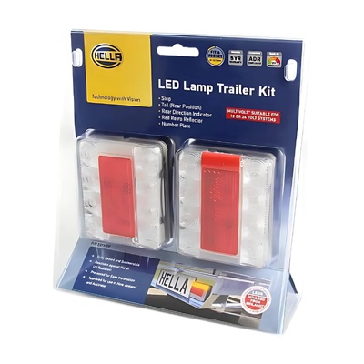 Hella Square Compact Combination Lamp Kit (9m cable)